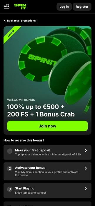 Spinit Casino bonus — promocje i oferty dla graczy