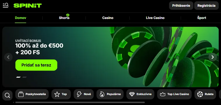 Spinit Casino Interface